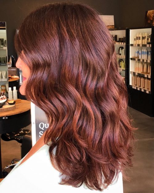 Rich Brown Hair With Burgundy Highlights