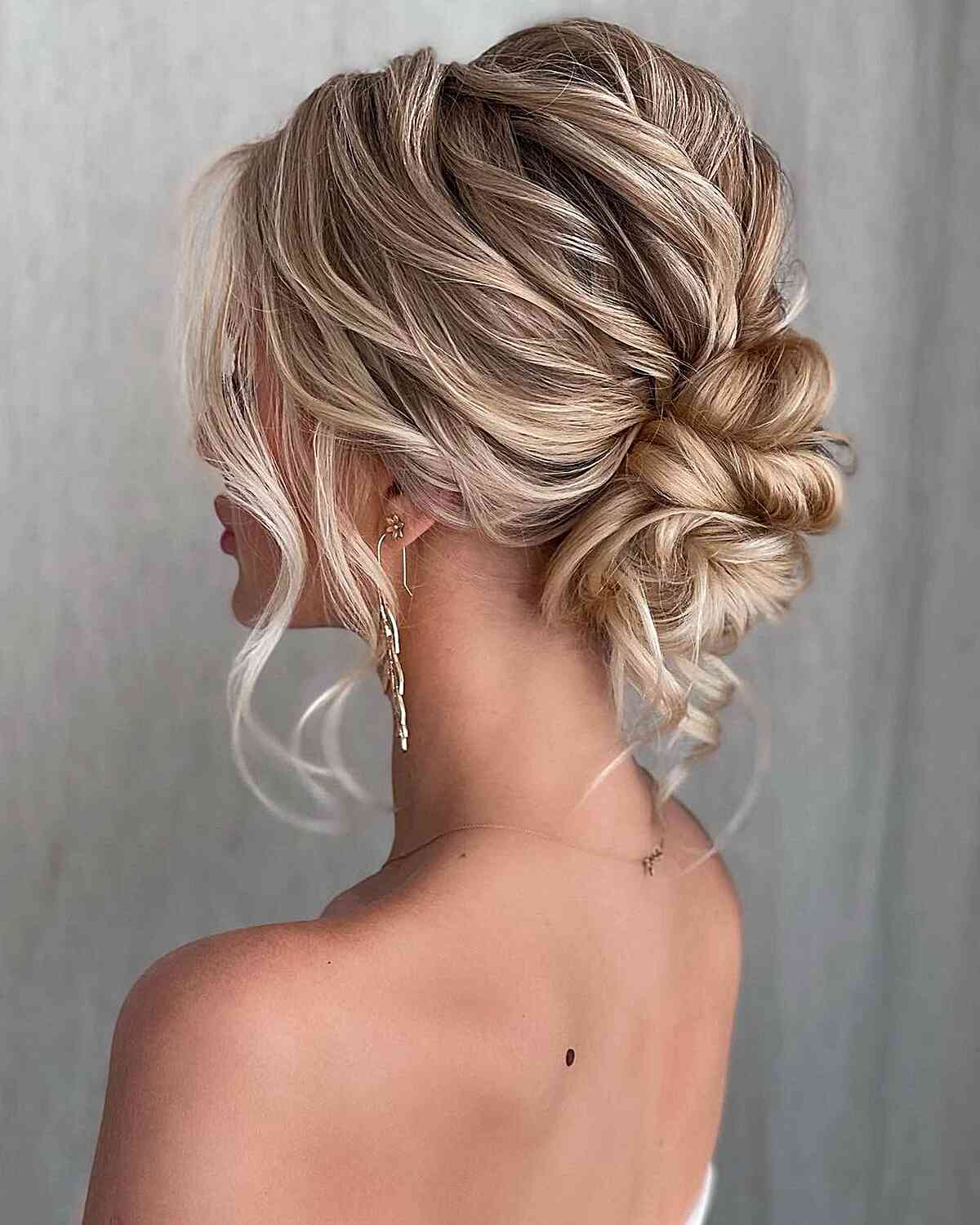 Romantic Contrast Updo for Medium Hair