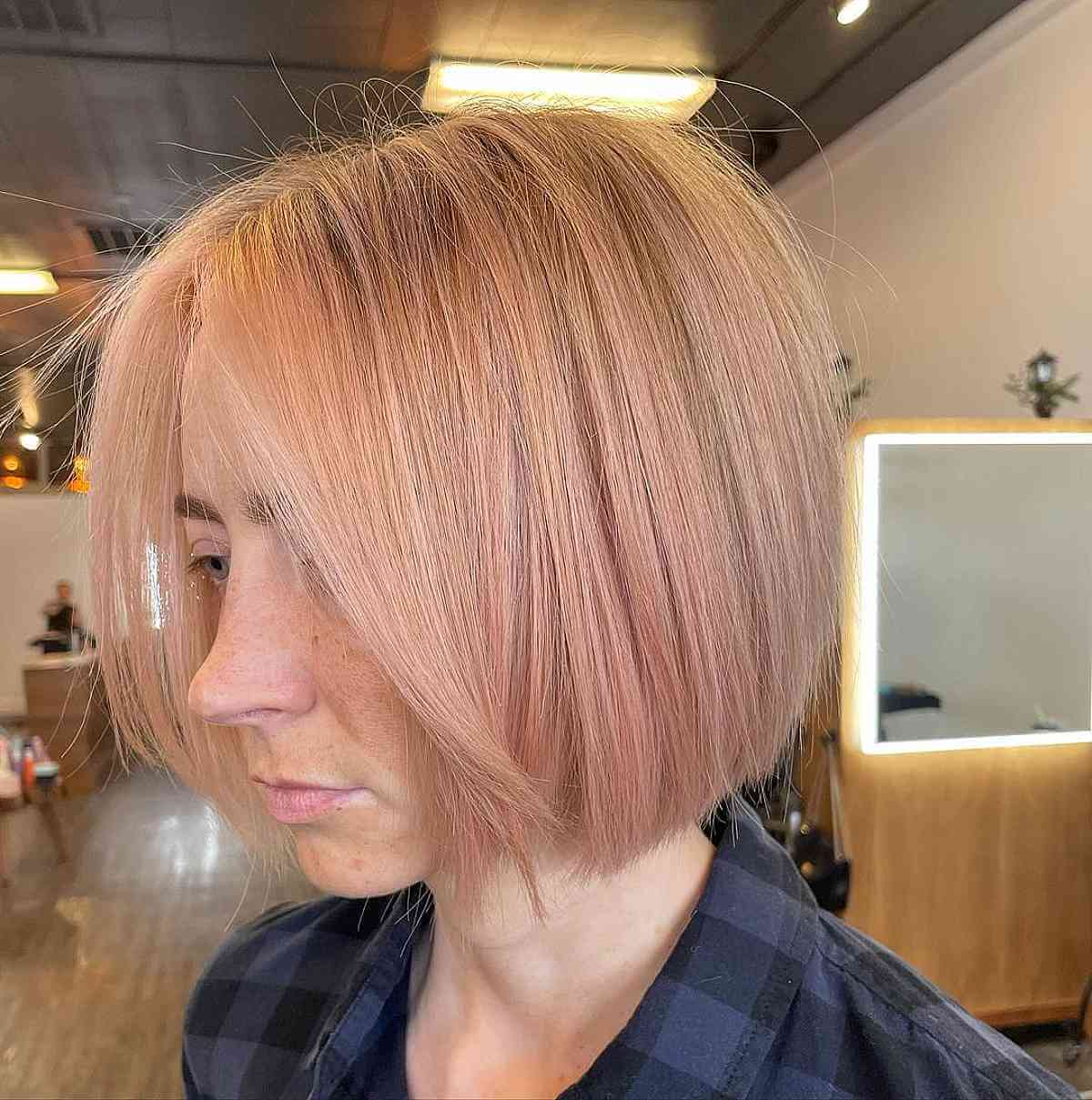 Rosy Bob Simple Hairstyle