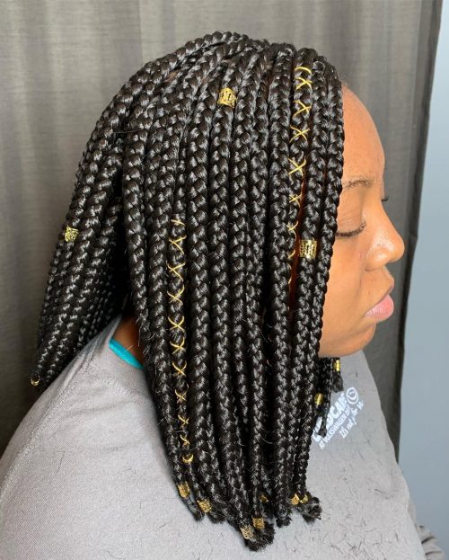 braiding protective style where the braids appear xvi Lit Short Box Braids You Have to See