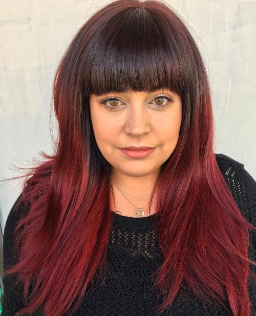 A ruddy ombre pilus color is when the pilus is dyed alongside ruddy in addition to some other color that gradually 27 Blazing Hot Red Ombre Hair Color Ideas