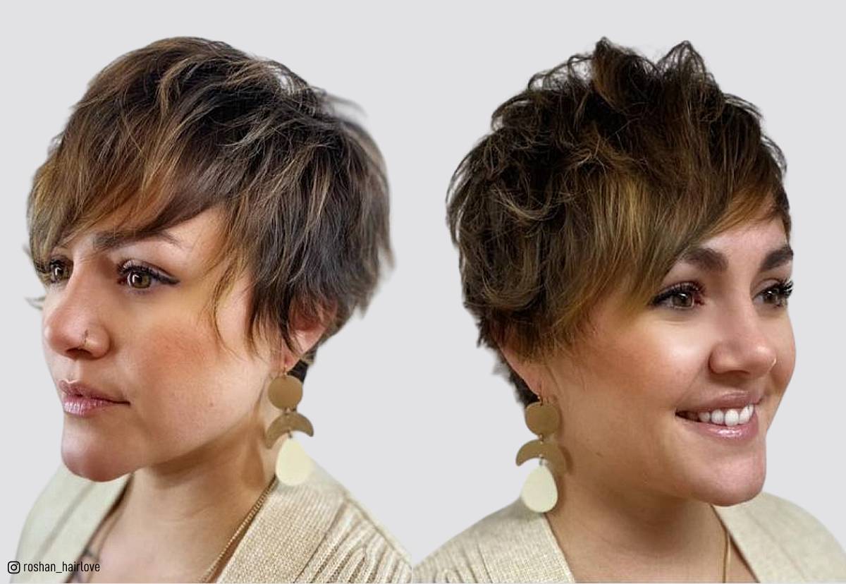 Image of Razor cut shaggy pixie with tousled finish