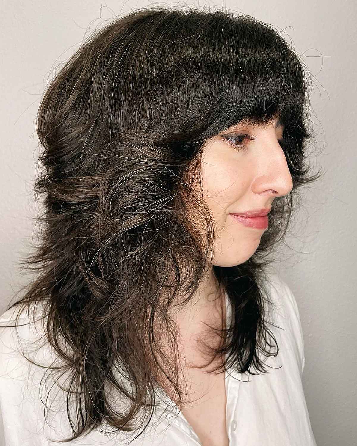 Wolf cut with curtain bangs - horego
