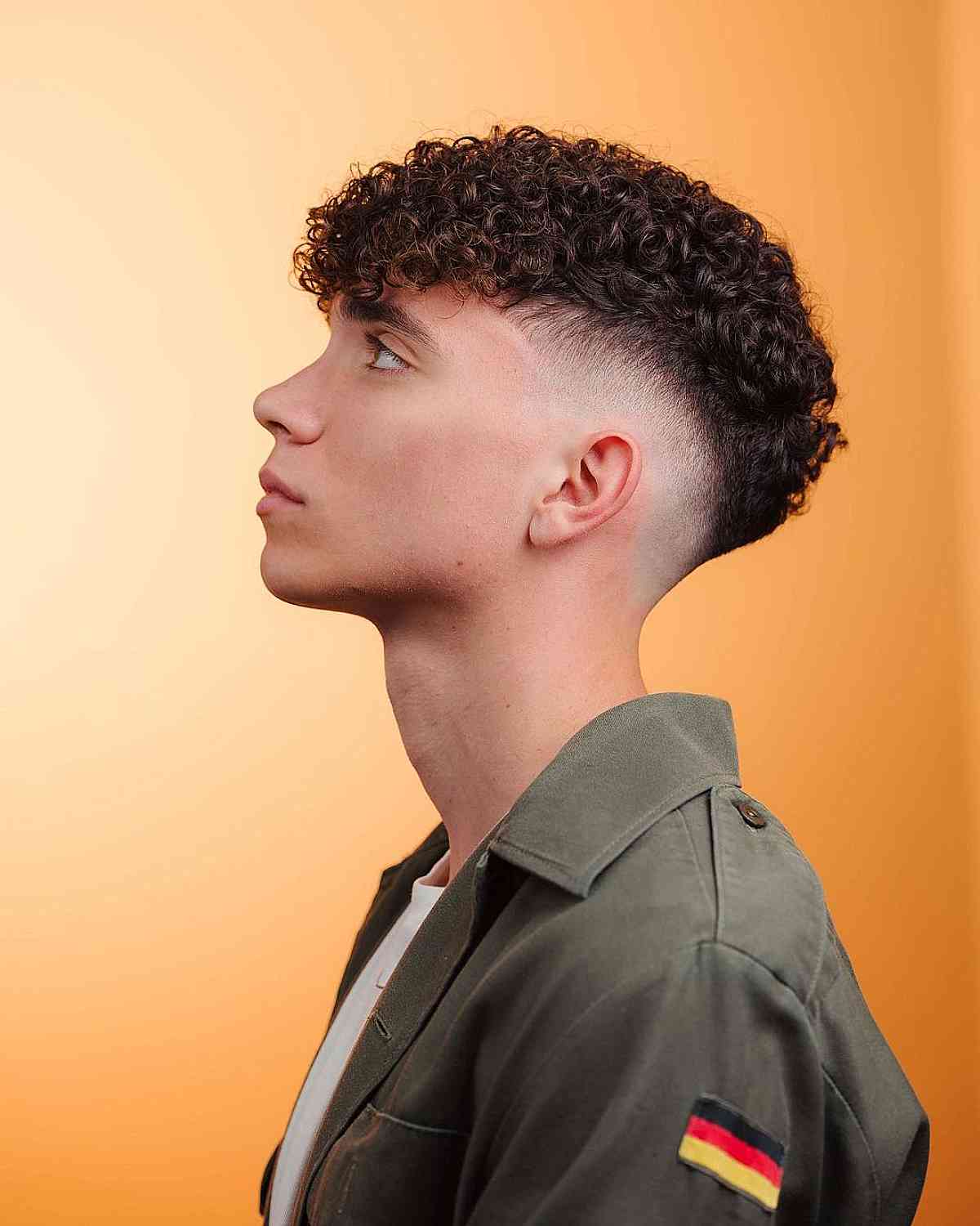 Shaved Sides and Nape with Mini Curls for Guys