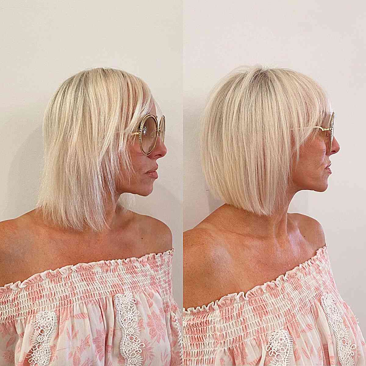 Short Blunt Barbie Blonde Bob or women over 40
