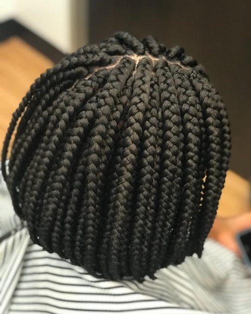 braiding protective style where the braids appear xvi Lit Short Box Braids You Have to See