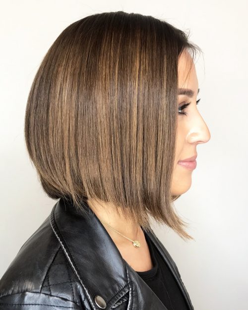 Short Brown Hair with Coco-Butter Blonde Highlights