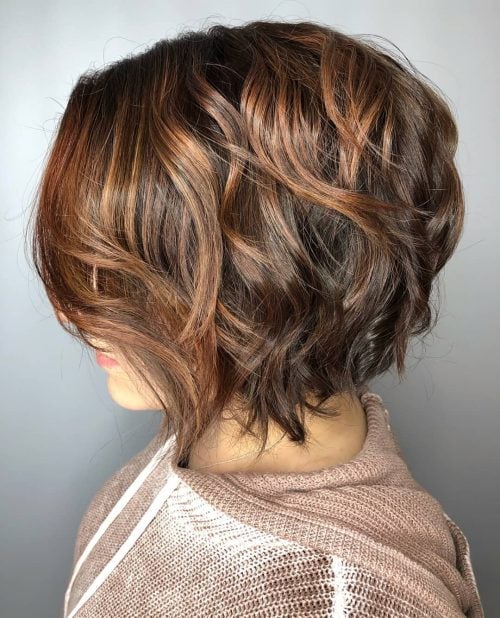 Stacked Bob with Chestnut Blonde Highlights