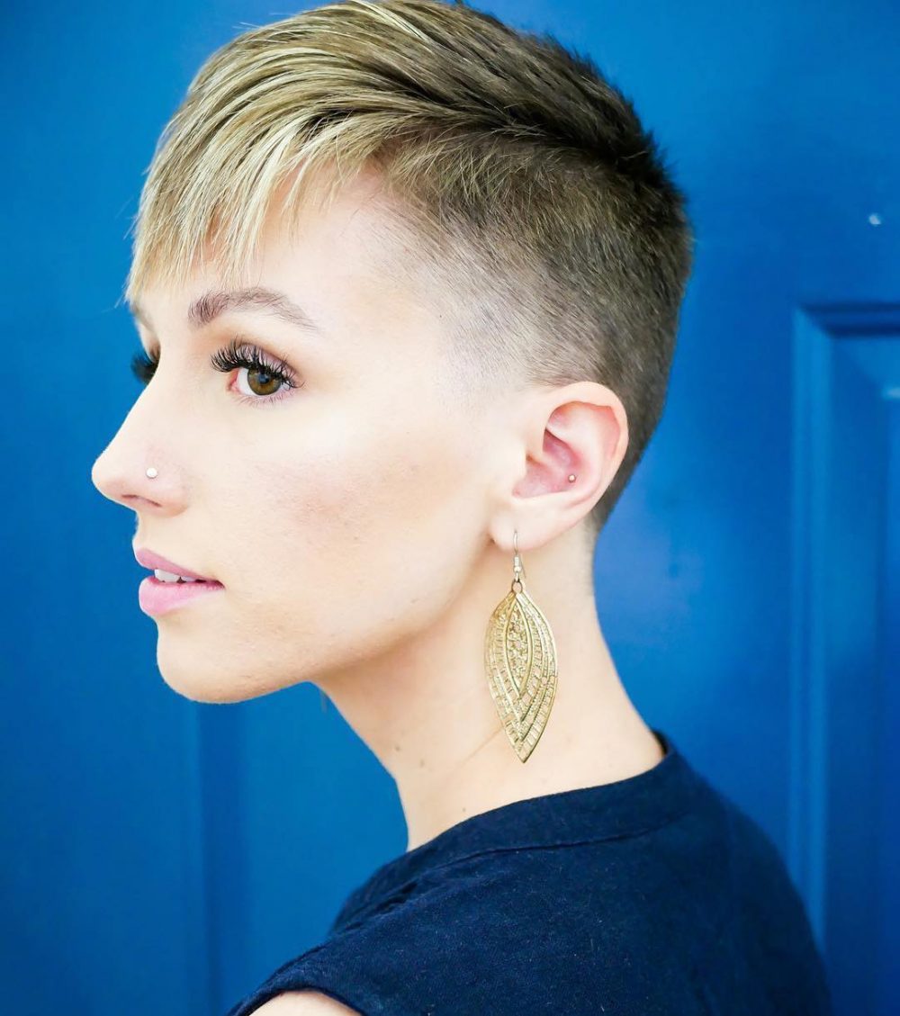 Pixie cut with choppy bangs