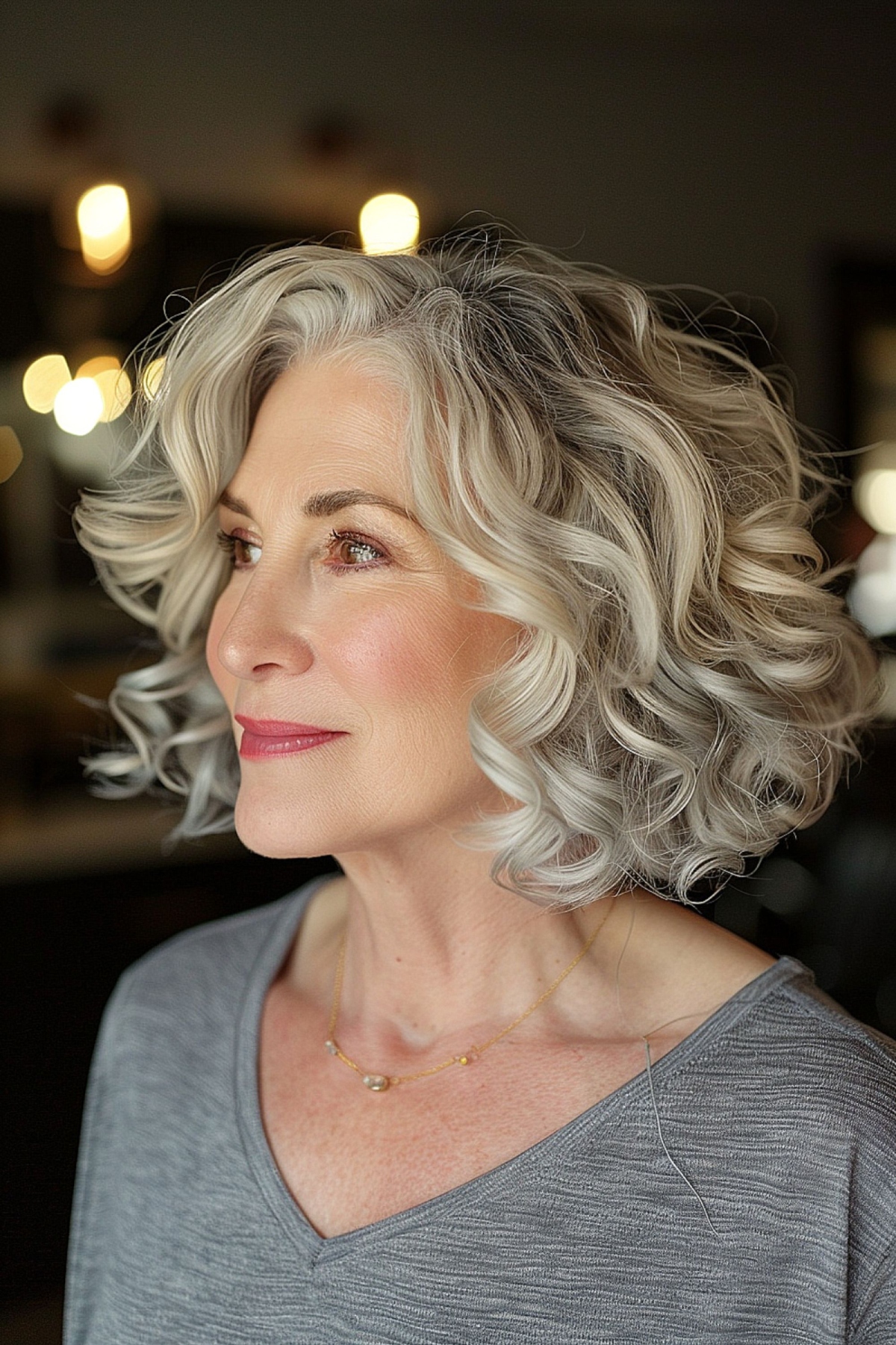 Short Curly Bob for Women Over 50