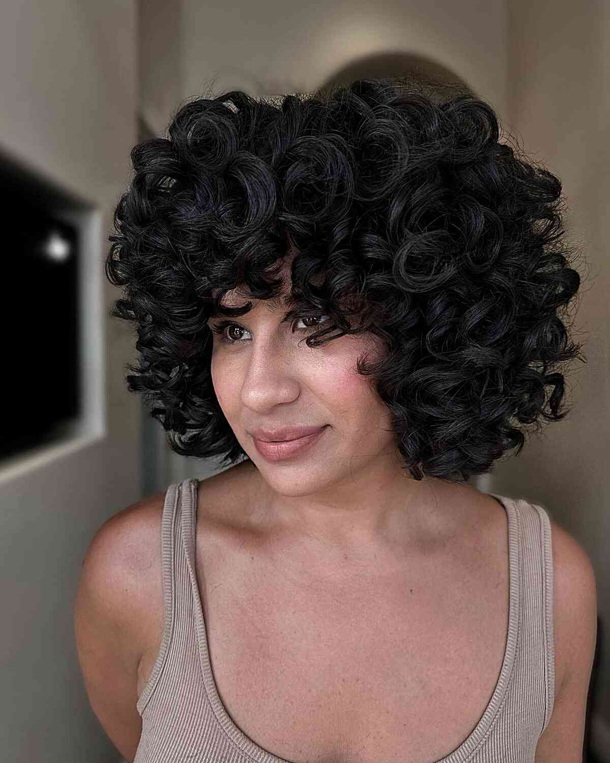 Short Dusting Cut on Curly Hair