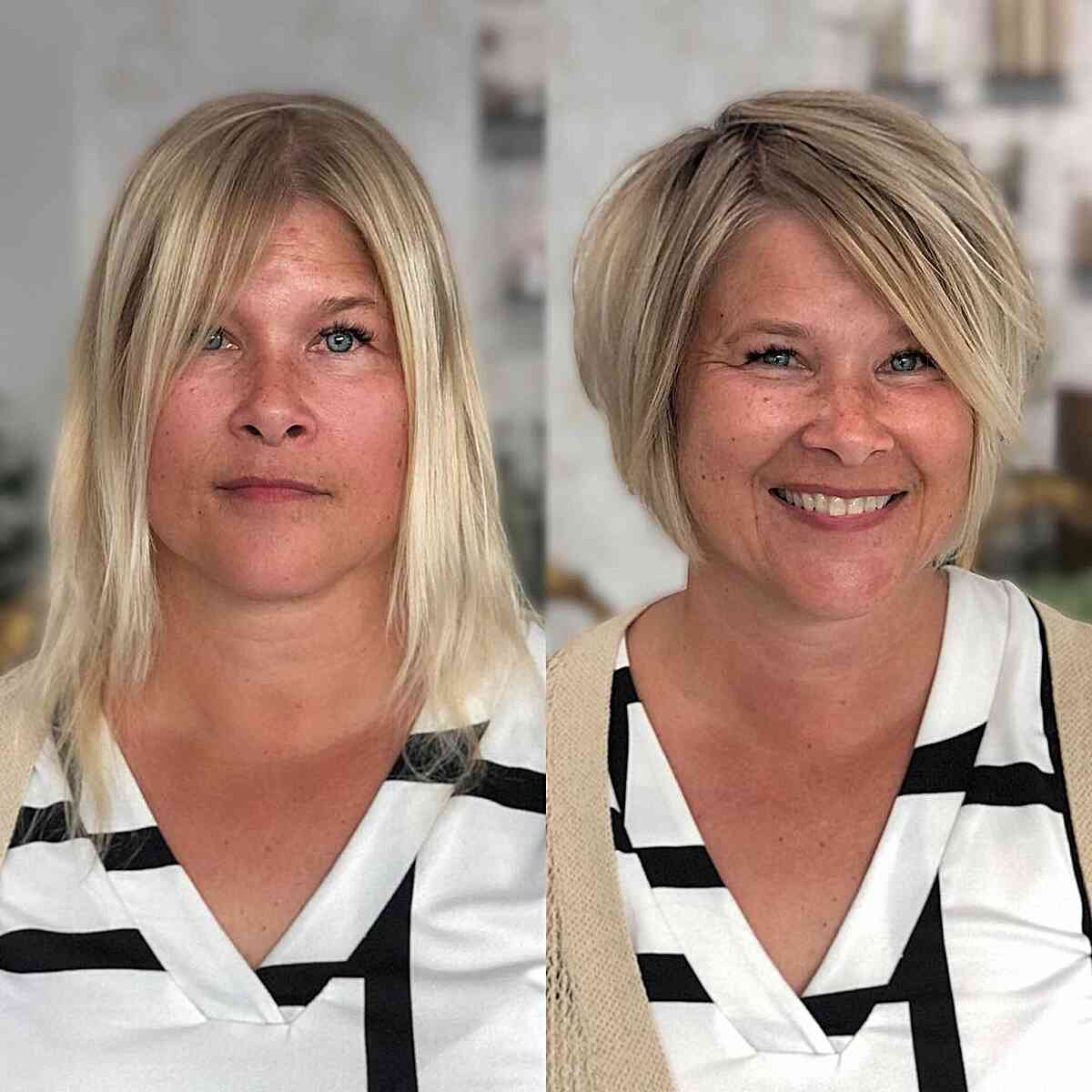 Short Face-Framing Bob Hairstyle for Round Face Shapes