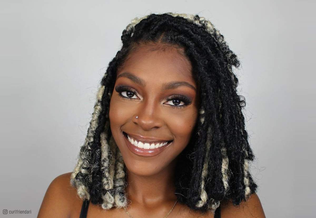 Image of Faux locs hairstyle for short natural hair