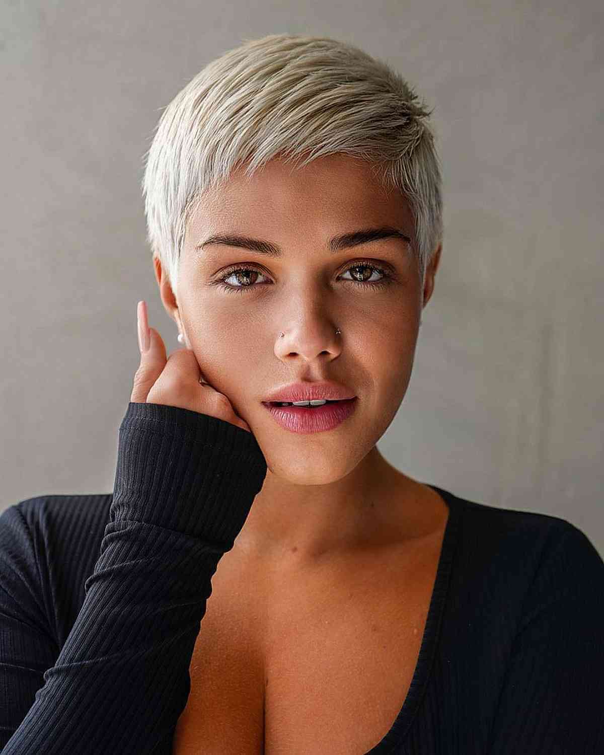 Short Feminine Pixie Cut for Thick Hair