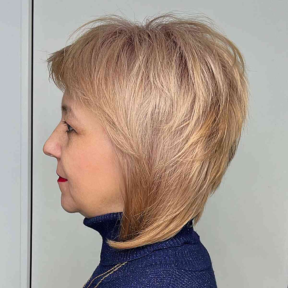 Short Graduated Cut with Fringe for Thin-Haired Ladies Over 50
