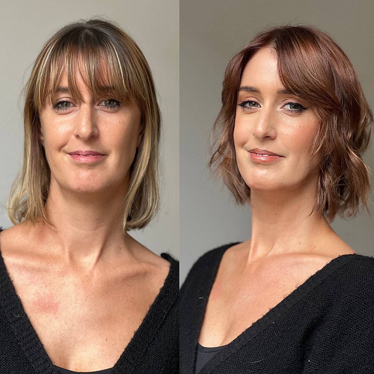 Image of Long Hairdo Before and After oval face thin hairstyle