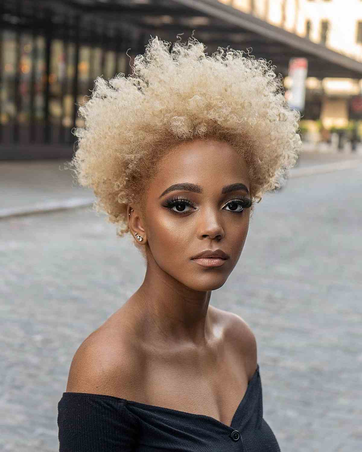 Platinum Blonde Short Naturally Curly Hair