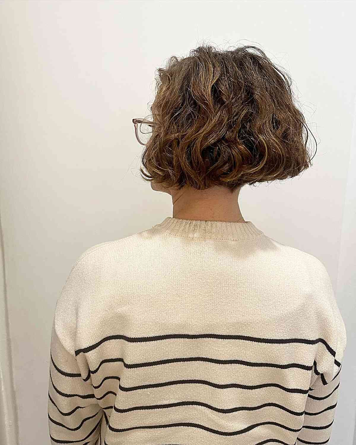 Short One-Length Bob with Textured Curls