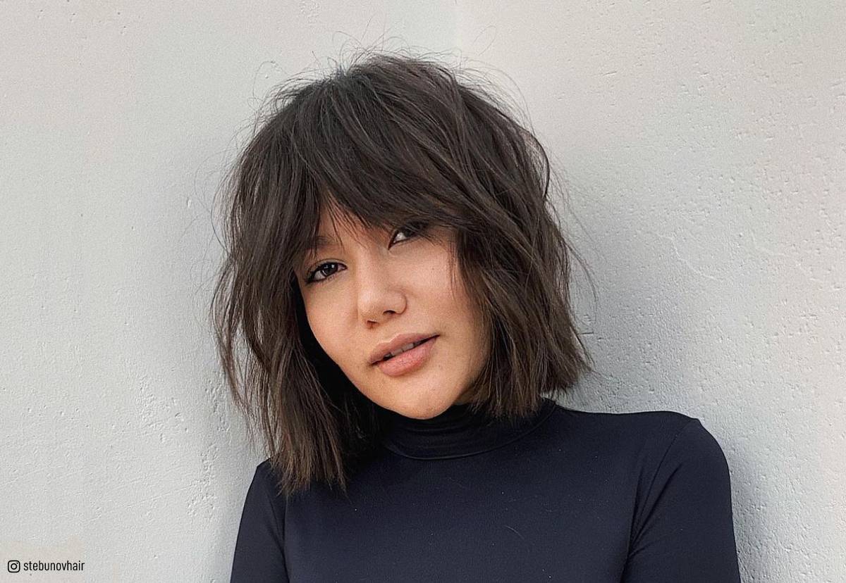 Image of Short shag haircut with bob length