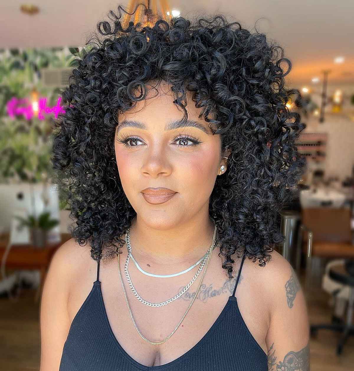 sexy short to medium curly cut