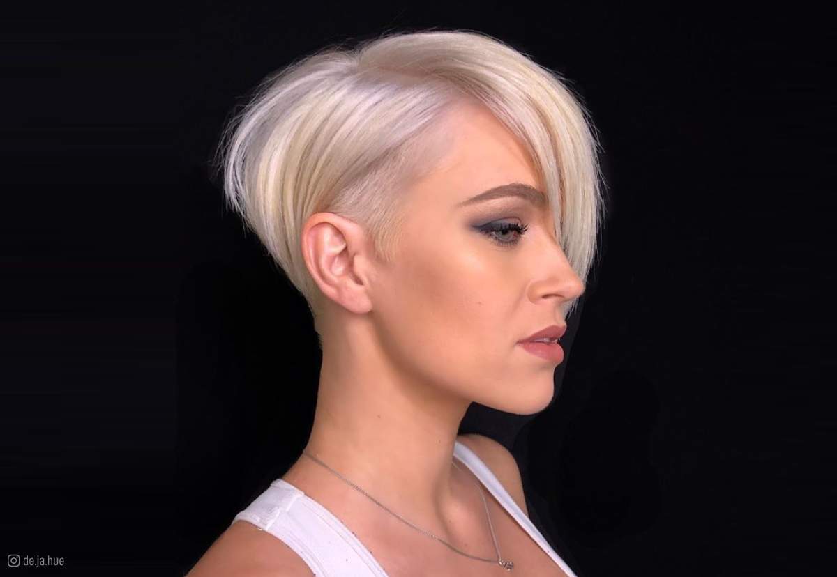 Image of Undercut bob oval short haircut