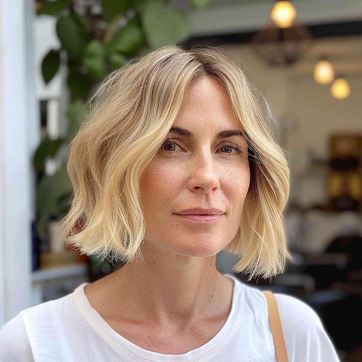 Organic short wavy hair for women over 40