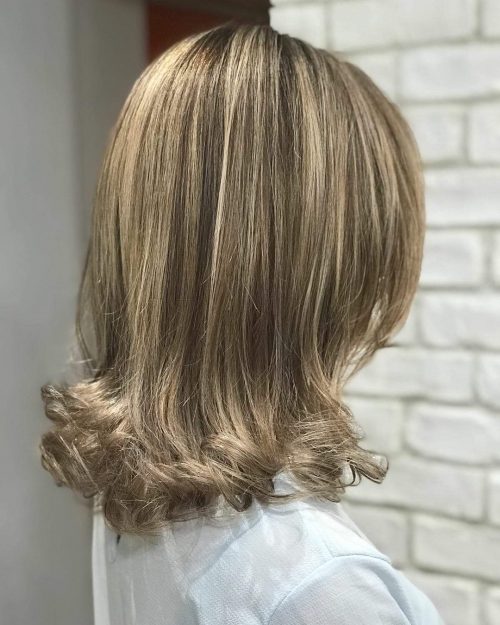 Shoulder Length Brown Hair with Ash Blonde Highlights