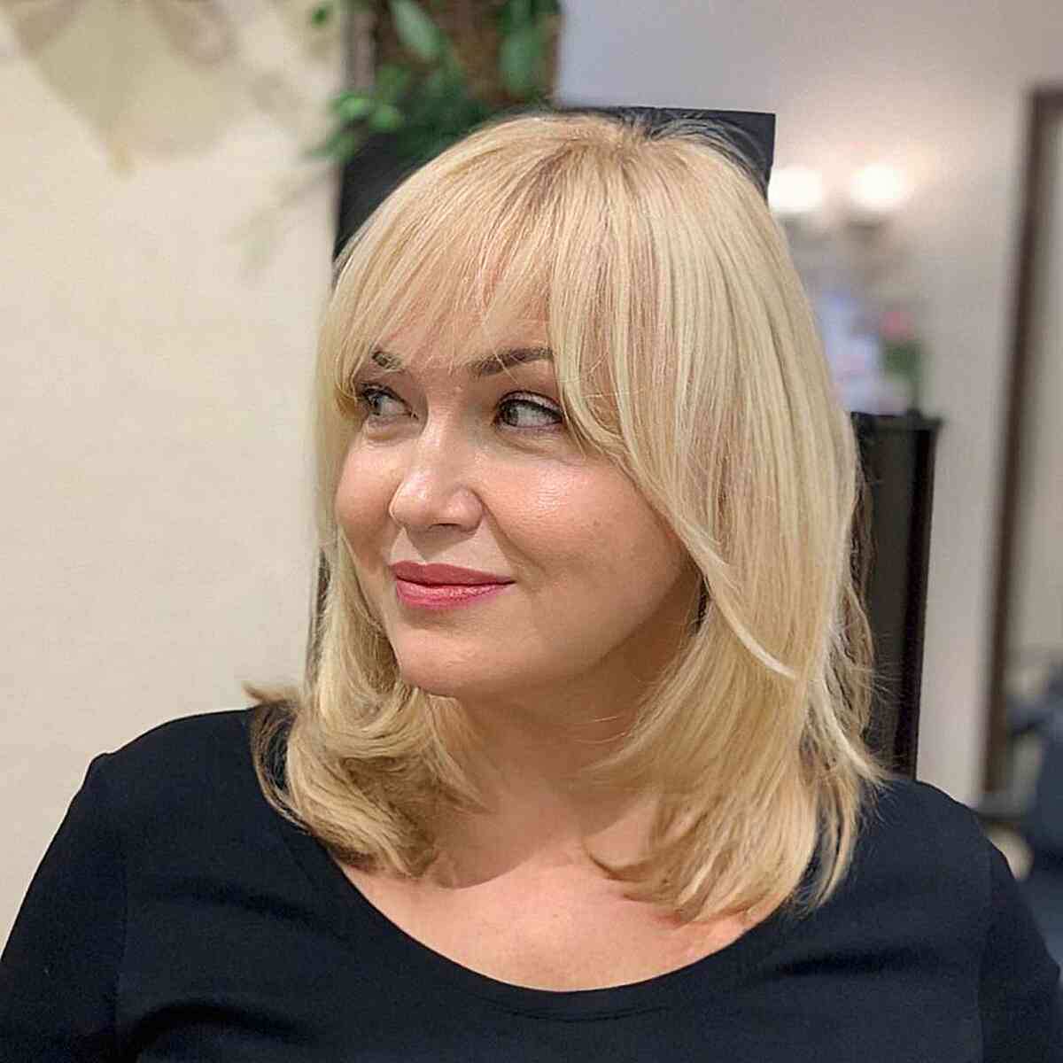 Shoulder-Length Hair With Bangs