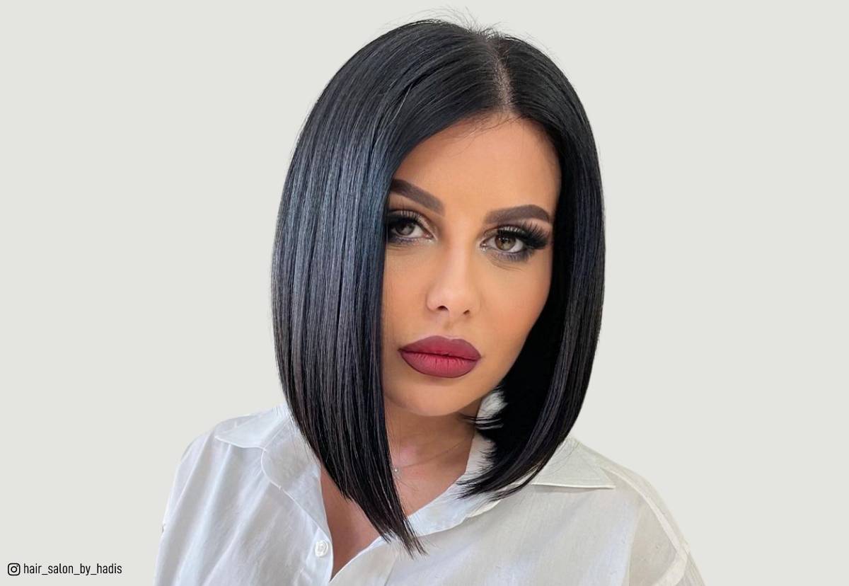 Image of Sleek Straight Hair shoulder length hair