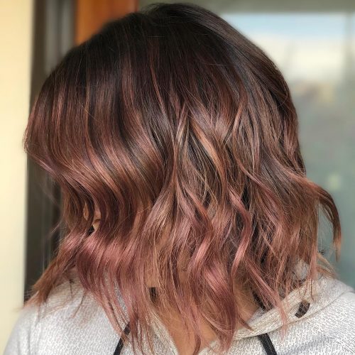 Dark Cocoa Brown with Rose Gold Highlights