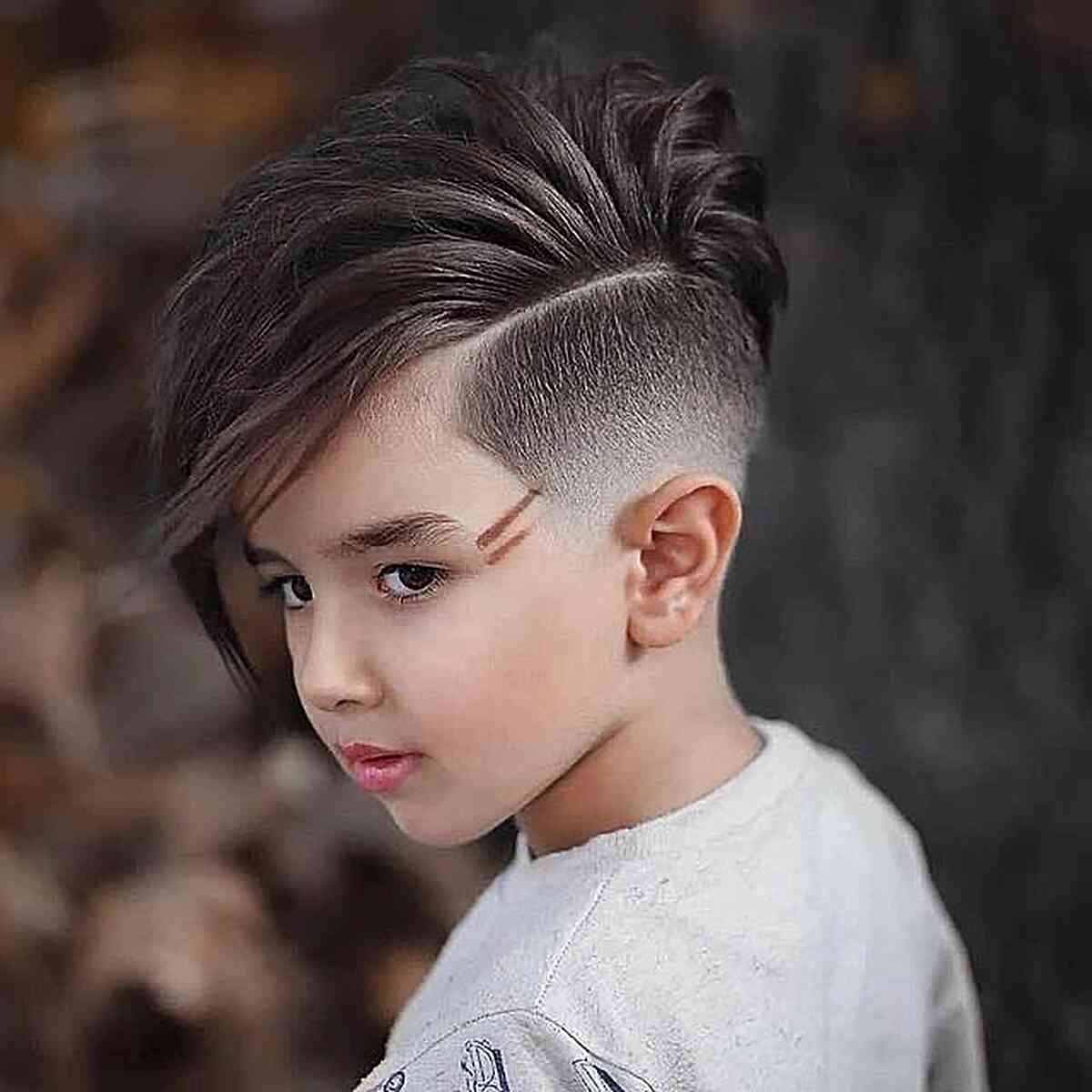 Side Part Undercut with Piece-y Long Hair on Kids