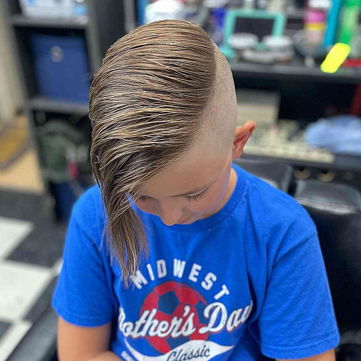 Side-Swept Undercut for Boys' Straight Hair