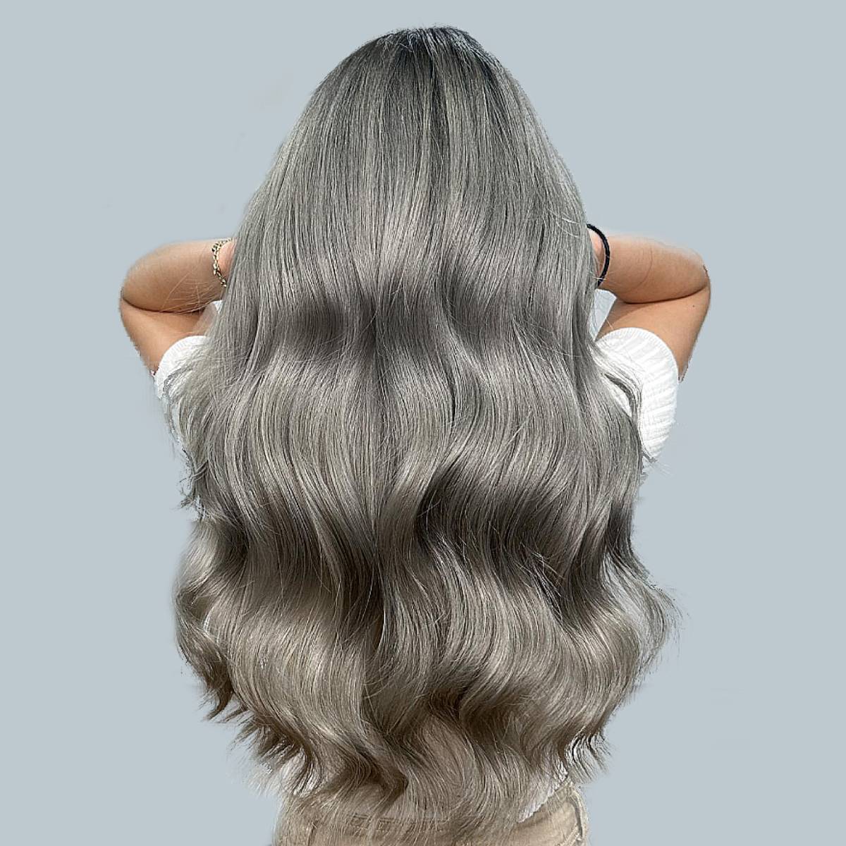 25 Trendy Grey & Silver Hair Colour Ideas for 2021 : Long Silver Hair Colour