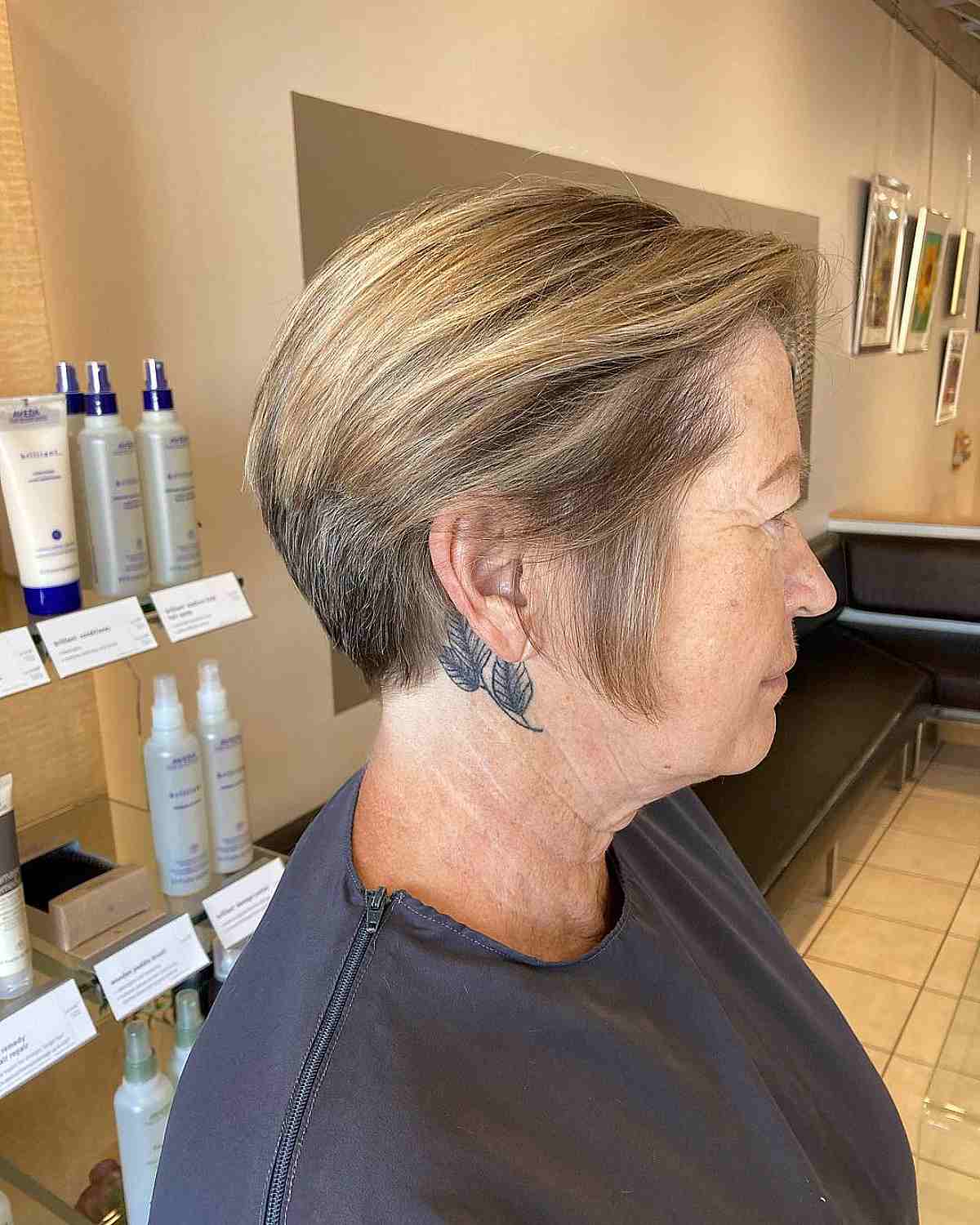 Sleek Bixie with Highlights and Lowlights for Old Ladies