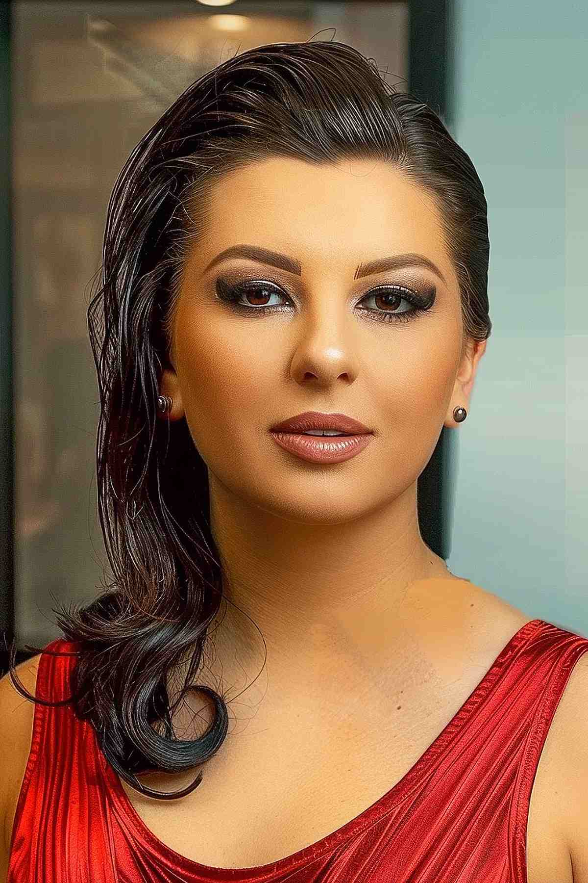 Slicked Back Party Hairstyle