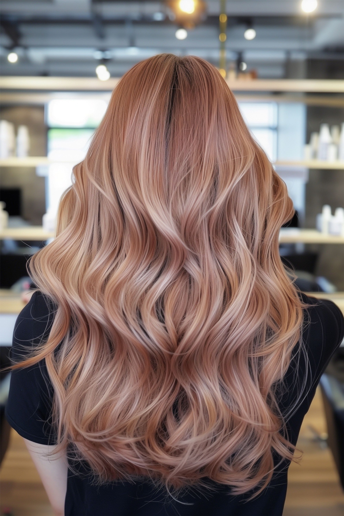 Picture of a soft rose gold brown brunette