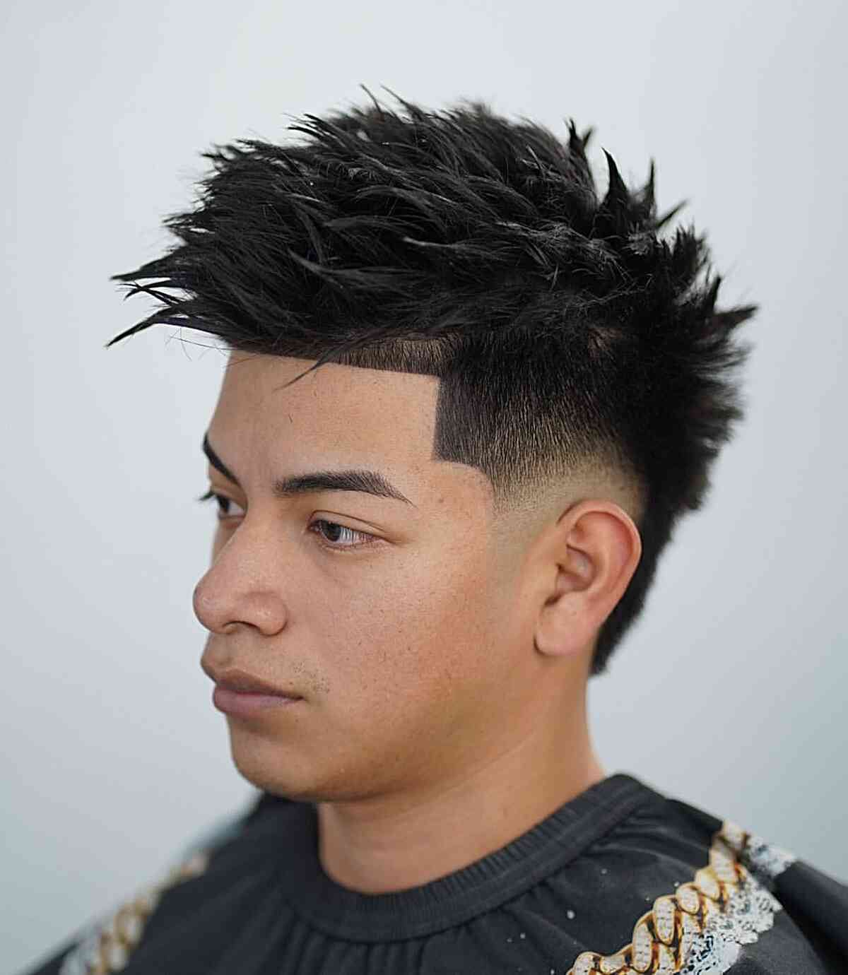 Spiky Style with Low Burst Fade Cut for Guys