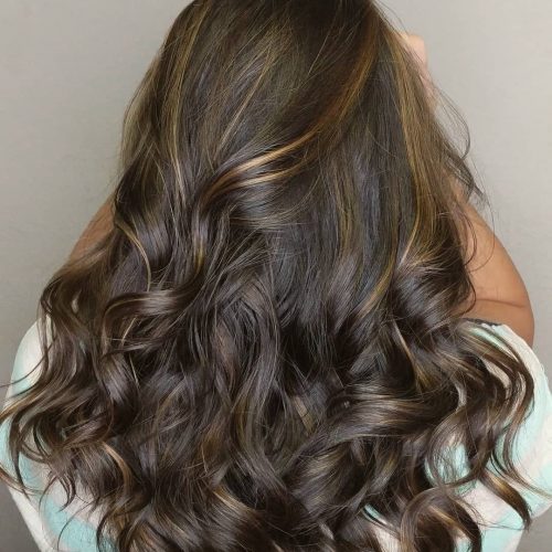 black brownish pilus amongst blonde highlights is the closest thing to divine beauty 17 Stunning Photos of Dark Brown Hair amongst Blonde Highlights