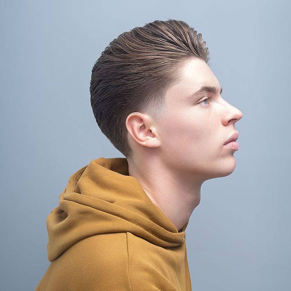 Image of Taper fade hairstyle for oval face male