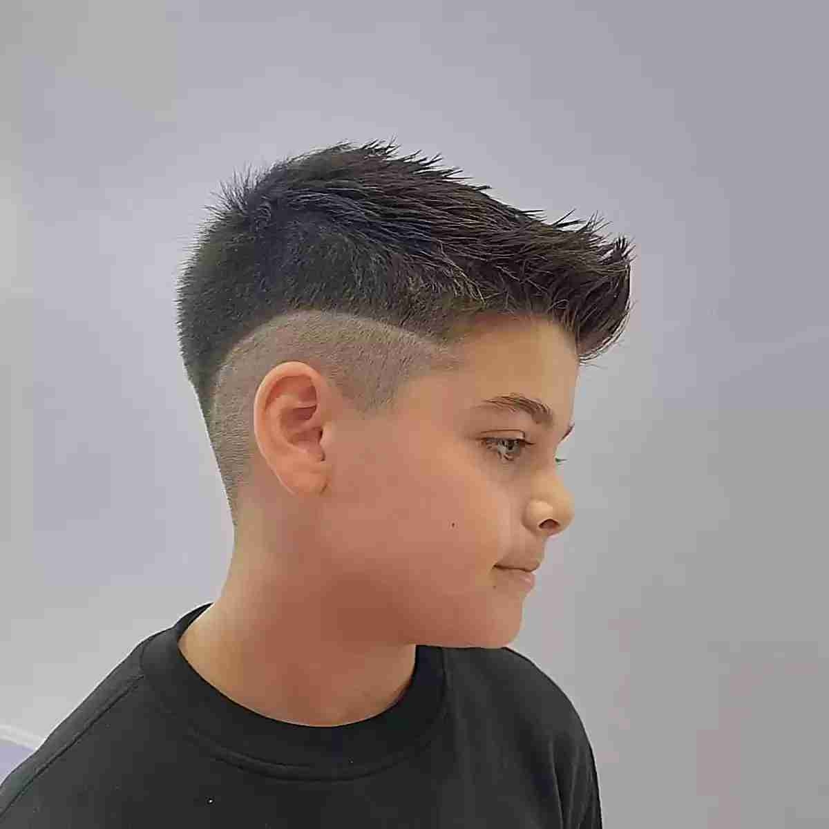 Textured Hairstyle with Undercut Shaved Side for Kids