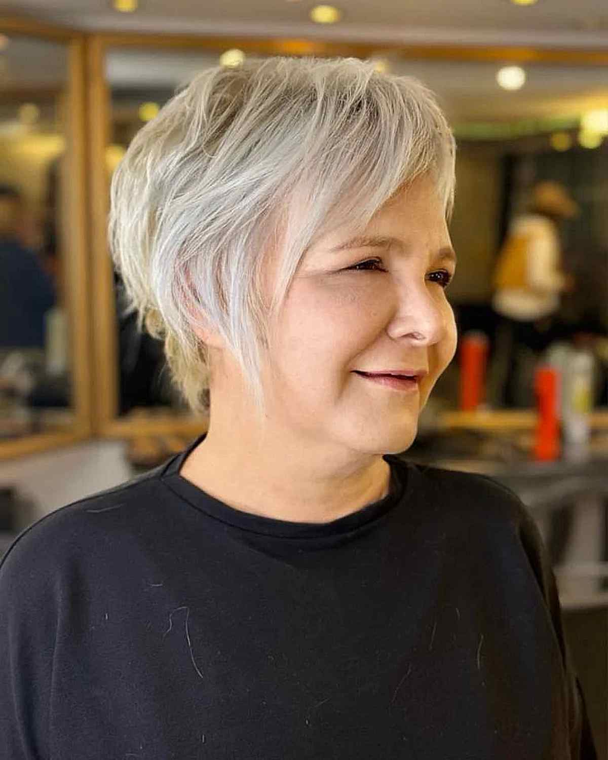 Thick Pixie Shag with Wispy Layers for women turning 60