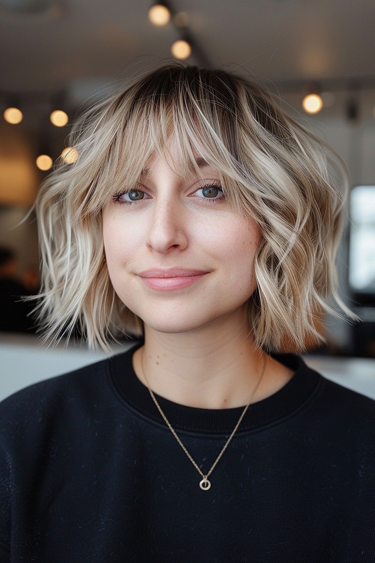trendy messy bob hairstyle