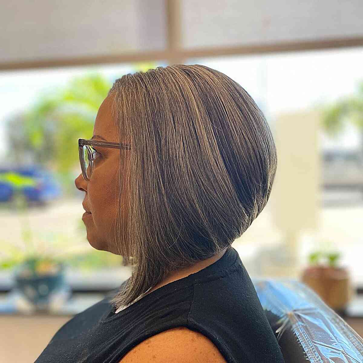 Triangular Bob for Older Women with Short Hair