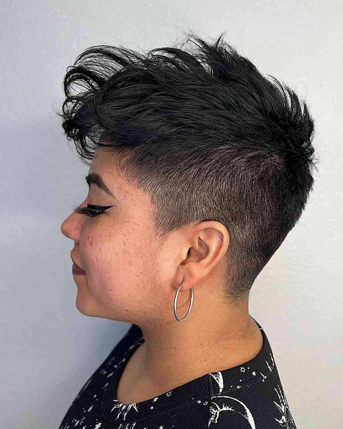 Undercut Short Hair with Texture for Women with Rounder Faces