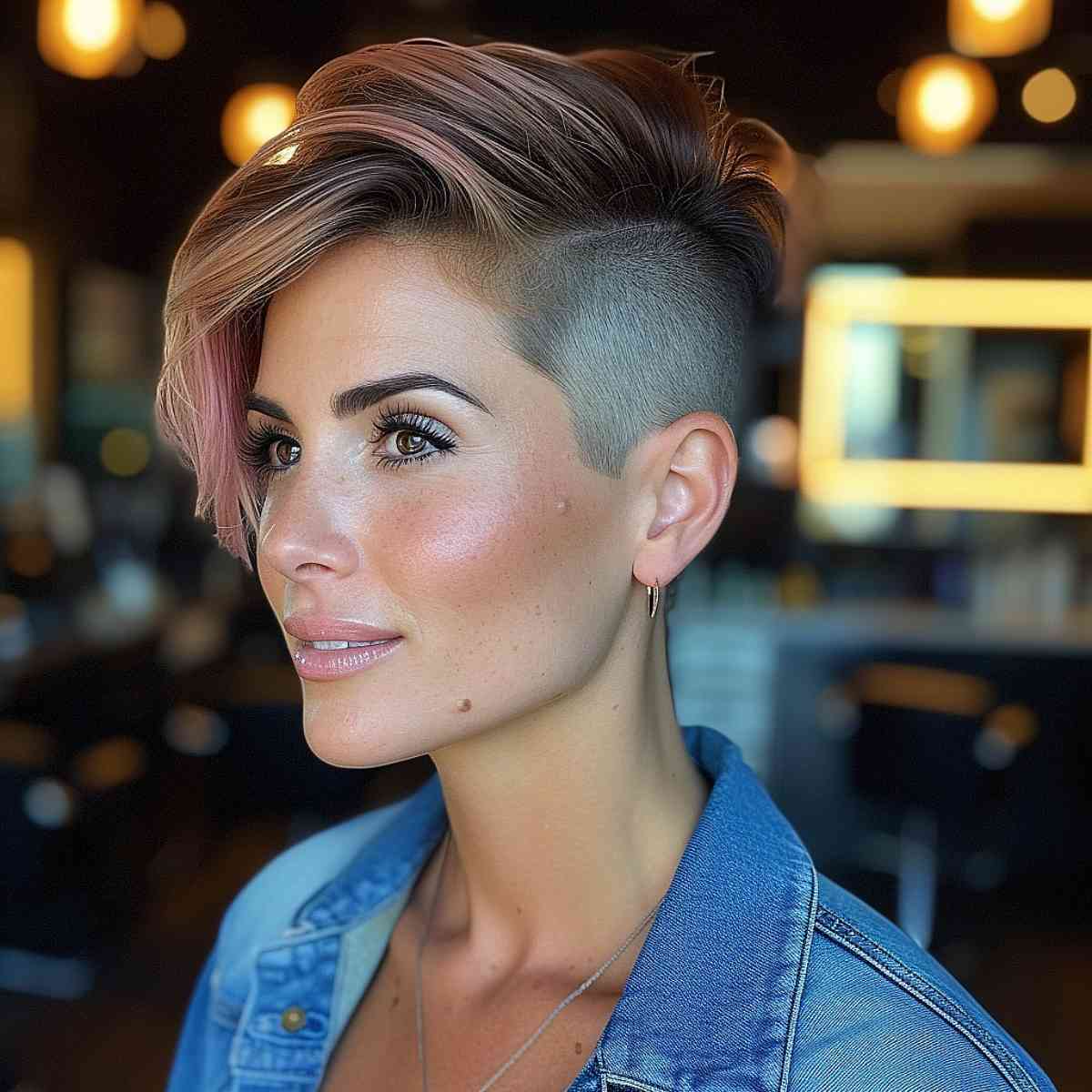 Versatile Undercut Pixie Short Hairstyle for Long Faces