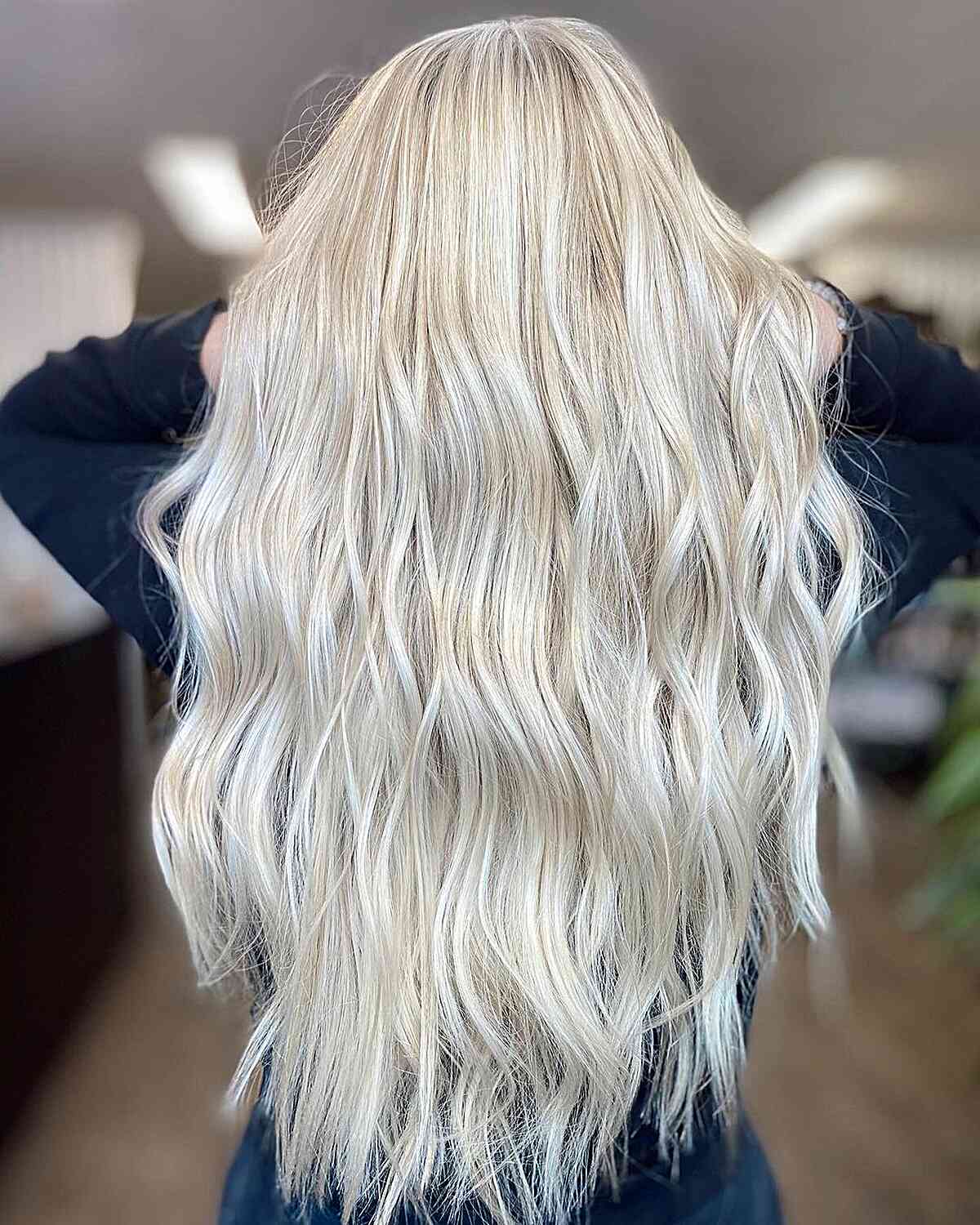Very Long Hair with Platinum Beach Waves