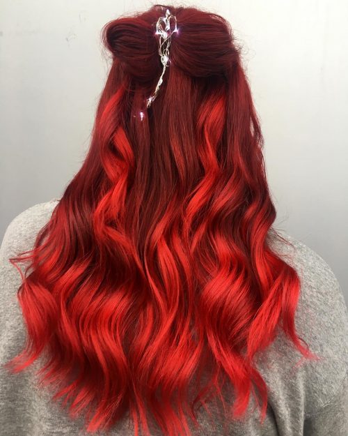 A ruddy ombre pilus color is when the pilus is dyed alongside ruddy in addition to some other color that gradually 27 Blazing Hot Red Ombre Hair Color Ideas