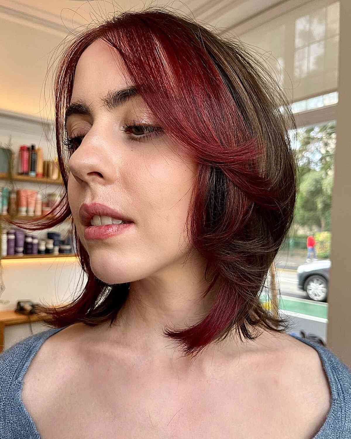 Vintage 90s Long Bob Cut with Flicky Layers