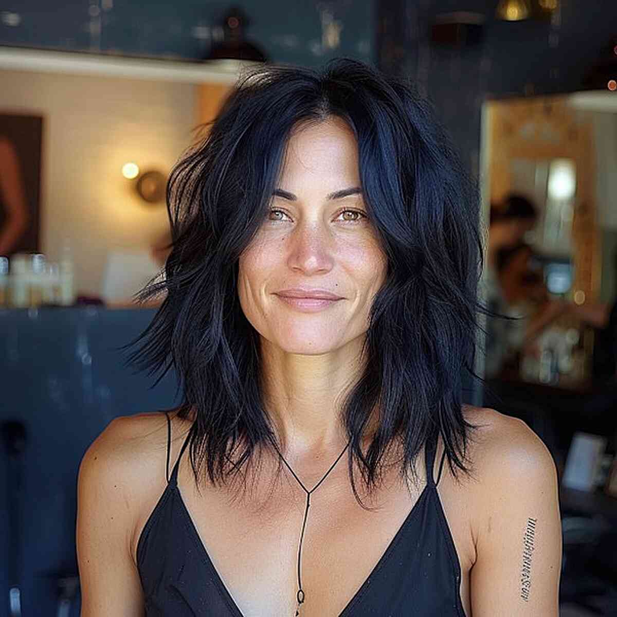 vintage boho middle part hairstyle for long faces