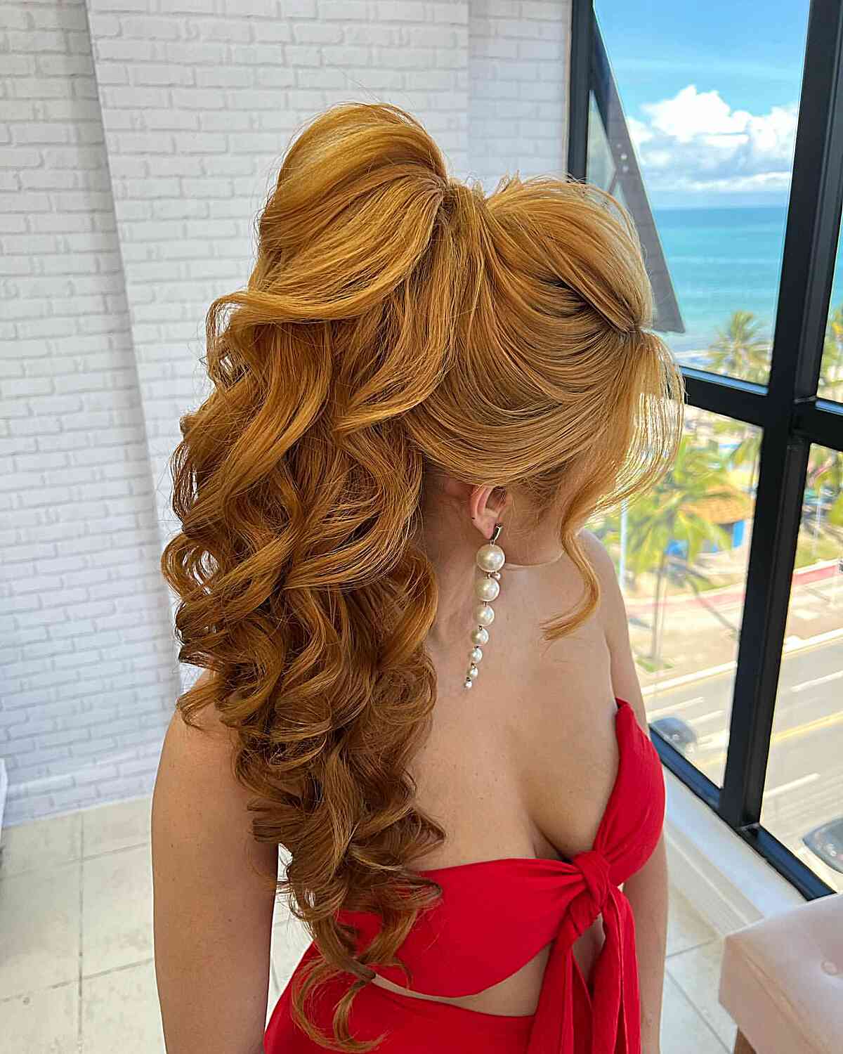 Super Long Voluminous Curly Ponytail with Bouffant